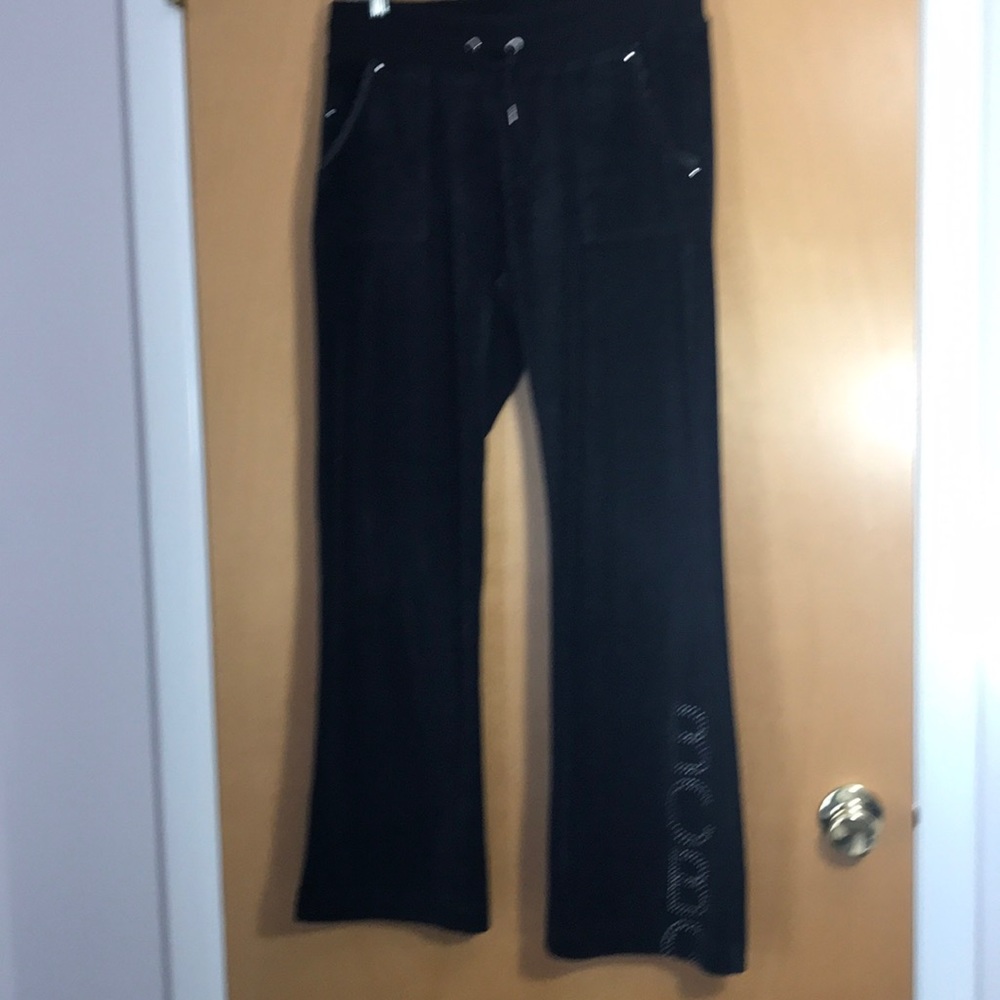 BCBG velour Black drawstring pants